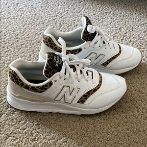 New Balance White and Leopard 997